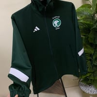 جاكت المنتخب السعودي الاخضر 2026 بغطاء راس وسحاب ا...