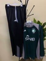 طقم سويتر المنتخب السعودي اخضر برمادي 2026 تصميم ت...