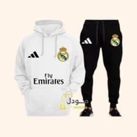 طقم ريال مدريد الشتوي ابيض واسود 2026 - بدلة رياضي...