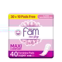 فوط صحية قطن ناعم بدون أجنحة ماكسي من فام – 40 فوط...