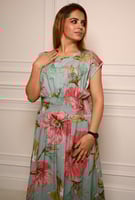 جلابيه قطعتين بالورود