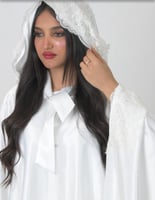 عبايه العروس دانتيل الاكمام و الرأس