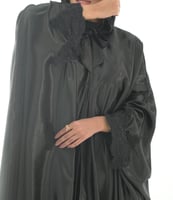 عباية العروس حرير ساتان أسود