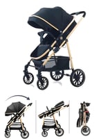 عربة أطفال فاخرة قابلة للانعكاس مع وضع النوم و الج...