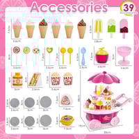 عربة آيسكريم و لعب الحلويات للأطفال مع إكسسوارات م...