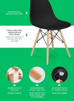 كراسي طعام، بأرجل خشبية بتصميم أنيق