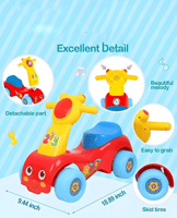 سيارة ركوب موسيقية للأطفال – تصميم آمن و ممتع بعجل...