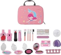 حقيبة مكياج بنات متكاملة للاطفال مع ادوات تجميل آم...