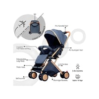 عربة اطفال للسفر قابلة للطي بيد واحدة مع حزام امان...