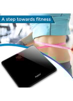 ميزان رقمي منزلي دقيق بتصميم زجاجي أنيق / أسود