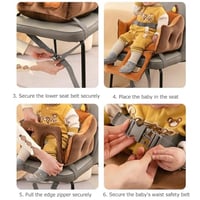 كرسي طعام مبطن للأطفال عالي الامان يثبت على أي كرس...