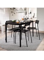 طاولة طعام خشبية بتصميم حديث مستطيلة الشكل بأرجل م...