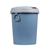 سلة مهملات بلاستيك مستديرة 13 لتر بغطاء و زر ضغط