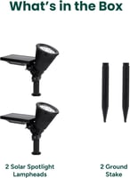 طقم مصابيح للفناء تعمل بالطاقة الشمسية ومزودة بمست...