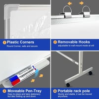 سبورة بيضاء متنقلة على حامل بعجلات للاستخدام المكت...