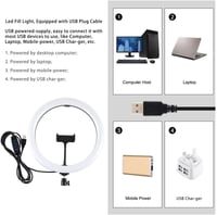 حلقة اضاءة ليد احترافية مع حامل ثلاثي لتصوير ثابت...