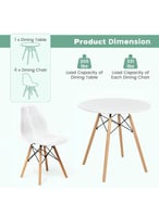 طقم مكون من 5 قطع طاولة طعام خشبية مع كراسي بتصميم...