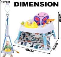 كرسي اطفال رياضي 2 في 1 للجلوس و اللعب مع العاب تف...