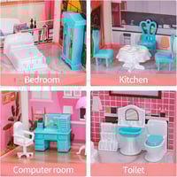 بيت دمى كبير للبنات مع طوابق عديدة و اكسسوارات كام...