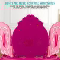 طاولة مكياج لعب للبنات مع مرآة و إكسسوارات – طقم ت...