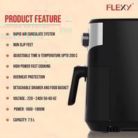 قلاية هوائية فلكسي يسعة 7.5 لتر بحجم عائلي و تحكم...