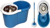 دلو تنظيف مع ممسحة دوارة و عصر يدوي للتنظيف السريع...