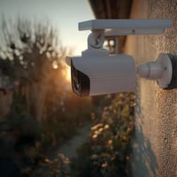 مصباح ليد مع كاميرا وهمية يعمل بالطاقة الشمسية لون...