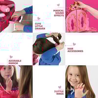 طاولة مكياج للأطفال مع مرآة و إكسسوارات – طقم تجمي...