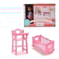 طقم دمية اللعب مع سرير هزاز و عربة مشي – لعبة متكا...