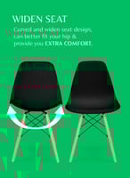 كراسي طعام، بأرجل خشبية بتصميم أنيق