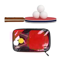 طقم مضارب تنس طاولة مكون من قطعتين مع 3 كرات