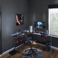 مكتب جيمنج على شكل حرف L بمقاسات واسعة و حامل شاشة...