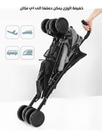 عربة اطفال خفيفة الوزن مع مظلة واسعة قابلة للطي و...