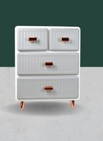 درج تخزين من 3 طبقات خزانة أبيض/رمادي 45x45x69 سم