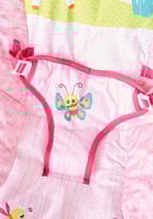 كرسي هزاز للرضع مع ألعاب معلقة مريح و ممتع لون ورد...