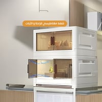 خزانة تخزين قابلة للطي مع أبواب وعجلات – 5 طبقات ع...