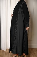 عباية ملكية نص كلوش مدموجة بقماش التفتة مع تطريز ف...