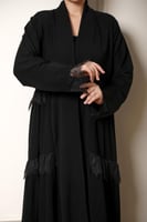 عباية ملكية نص كلوش ناعمة مزينة بطبقات جانبية ودان...