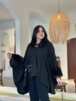 شال نسائيه فرو مع تطريز الاسماء حسب الطلب