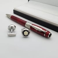 قلم و كبك مونت بلانك 2025 | لوني أحمر وفضي