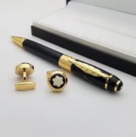 قلم و كبك مونت بلانك اسود و ذهبي