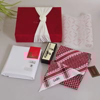 بكج كارتير الفاخر: قماش، شماغ، قلم وكبك مع بوكس مغ...