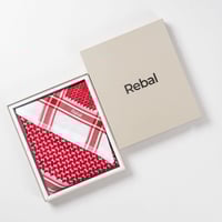 شماغ ريبال Rebal احمر شبابي غامق انجليزي 2025