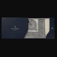 شال باشمينا ملكي خاص صوف كشميري بتصميم السيفين وال...