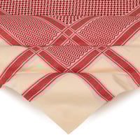 شماغ كشميري كلاسيك احمر على بيج اصدار 2025