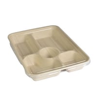 علب طعام صحي للوجبات من قصب السكر مع غطاء بلاستيك...