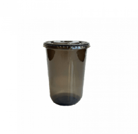 اكواب بلاستيك فاخرة vip حرف يو بغطاء مسطح لون أسود...