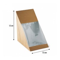 علب ورقية كرافت بنافذة كلوب ساندوتش (10 حبة)