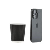 أكواب ورقية مموجة طبقتين لون اسود - خيارات متعددة