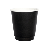 أكواب ورقية دبل بطبقتين لون اسود مقاس 8 اونص (25 ح...